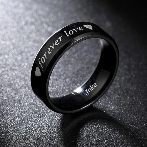 Miniatura 2 de Anillos a juego personalizados para parejas, anillos de compromiso de acero inoxidable para parejas, juego con 2 anillos grabados en interiores