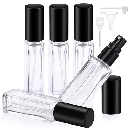 Miniatura 22 de Botellas de perfume Segbeauty para viaje, recargables, de 10 ml, contenedores de perfume de vidrio con embudo y pipeta, 5 unidades, 10