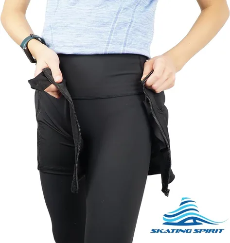 Miniatura 6 de Skating Spirit Pantalones cortos acolchados con cremallera y cremallera, pantalones de protección para el coxis, cadera y glúteos, para patinaje