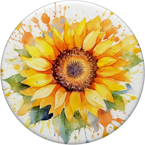 Miniatura 3 de PopSockets PopGrip estándar de girasol de acuarela