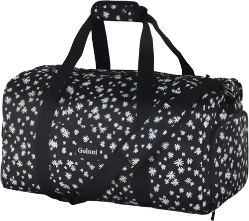 Goloni Bonita bolsa de lona para mujer, bolsa de gimnasio con compartimento para zapatos, bolsa de lona ligera de viaje de fin de semana, bolsa de