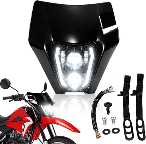 CHANGCHENG - Faro delantero LED para moto de tierra de 66W 3000lm, kit de faro LED universal para motocicleta, faro para la mayoría de motos de