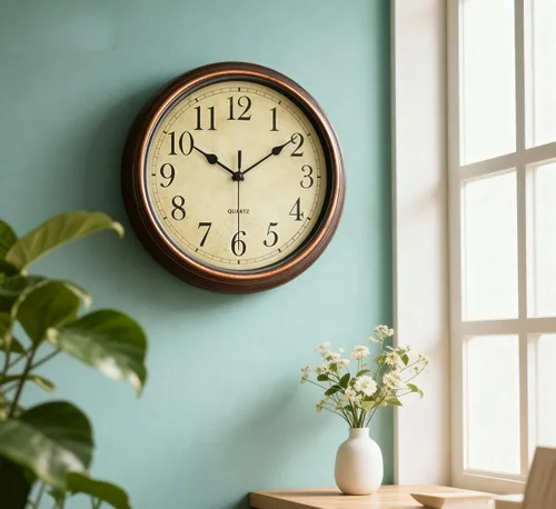 Miniatura 5 de Reloj de pared de 12 pulgadas, funciona con pilas, relojes silenciosos retro para sala de estar, cocina, oficina, escuela, aula, decoración