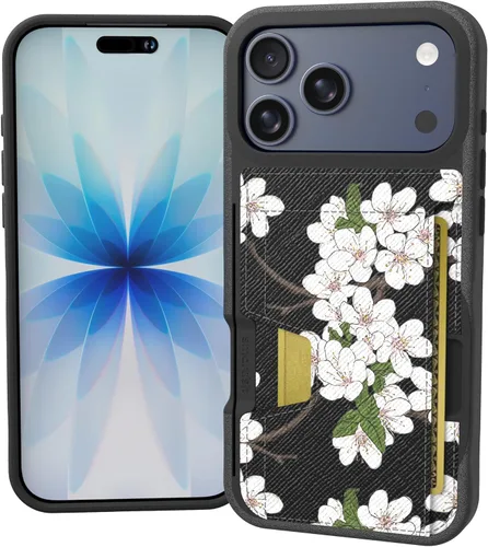 Miniatura 37 de Smartish Funda tipo cartera para iPhone 13 Pro – Wallet Slayer Vol. 2 [delgada + protectora] tarjetero con función atril - Black Tie Affair