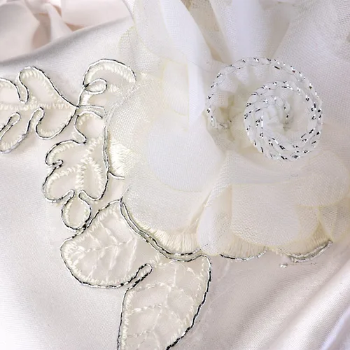 Miniatura 5 de ULTNICE Bolso de mano con cordón para boda, bolso de satén nupcial, Blanco