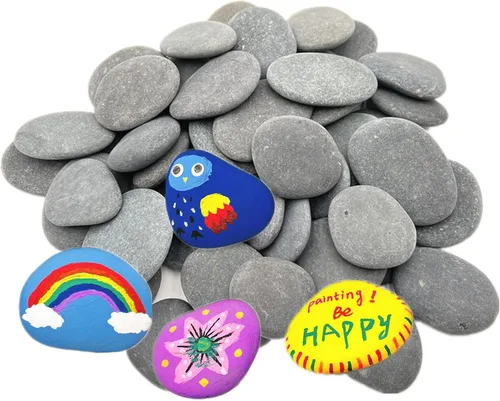 lifetop 50 rocas de pintura, rocas naturales para bricolaje, rocas planas y suaves para artes, manualidades, decoración, rocas medianas y pequeñas