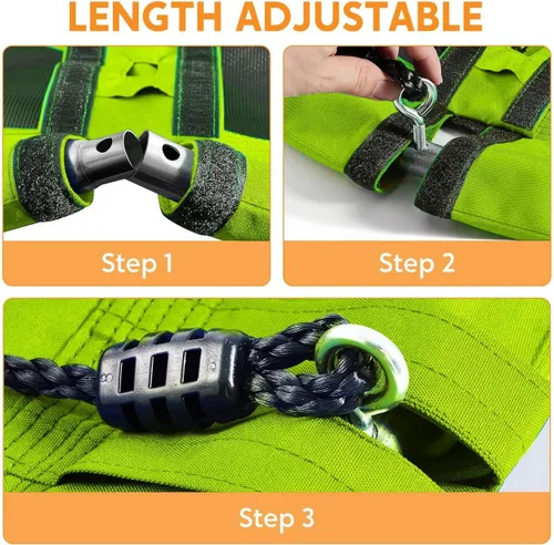Miniatura 4 de TURFEE Columpio para juego de columpios de exterior – Paquete de 1 kit de reemplazo de asiento con cadenas resistentes – Accesorios de patio de Verde