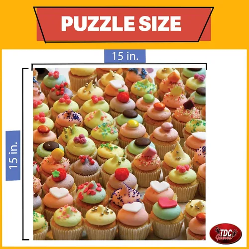 Miniatura 4 de TDC Games Rompecabezas más difícil del mundo, cupcakes de doble cara, 500 piezas