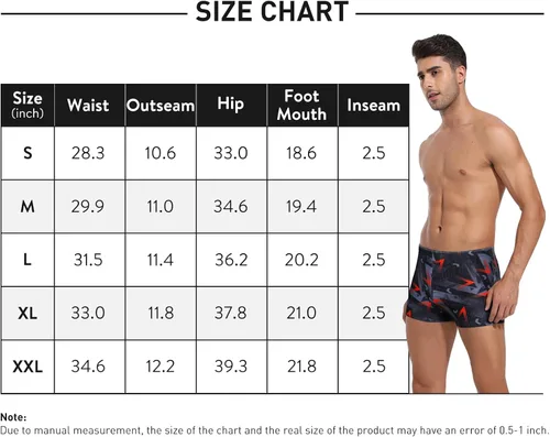 Miniatura 6 de K898 Men's Square Leg Swimming Jammer Shorts UPF50+,Men Swimsuit Swim Jammers Fabric Shape Retention