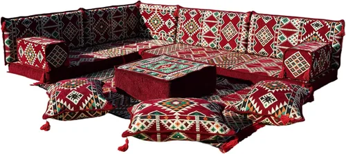 Miniatura 25 de arabicsofa Juego de sofás árabes tradicionales en forma de L - Sofás seccionales marroquíes - Asientos Majlis orientales para sala de estar