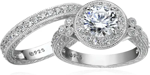 Miniatura 3 de Tienda Collection Yellow-Gold-Plated Sterling Silver Antique Rings set made with Infinite Elements Cubic Zirconia