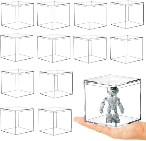 Miniatura 16 de KissYou Caja de acrílico para caramelos, cajas de exhibición transparentes con tapa de plástico pequeño, cubo cuadrado de plástico, caja