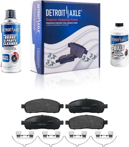 Miniatura 28 de Detroit Axle - Pinza de freno de disco delantera del lado del conductor + pastillas de freno de cerámica con repuesto de hardware para Ford F-150