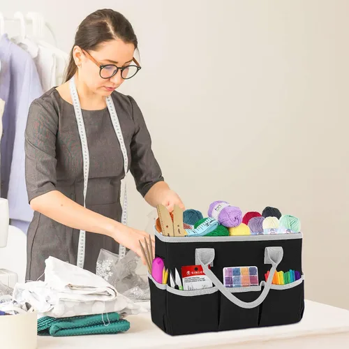 Miniatura 7 de ZKOO Organizador de Almacenamiento de Suministros de Arte Caddy, Bolsas de Transporte para Manualidades con Bolsillos para Organización de Álbumes
