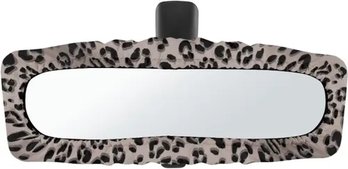 Miniatura 11 de Funda para espejo retrovisor de automóvil con estampado de vaca negro, protector de espejo retrovisor automático elástico