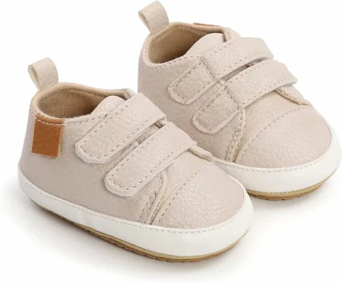 Miniatura 6 de GAISUMMI Zapatos para bebés niños y niñas, tenis de piel sintética para recién nacidos, suela de goma antideslizante, unisex, para niños pequeños