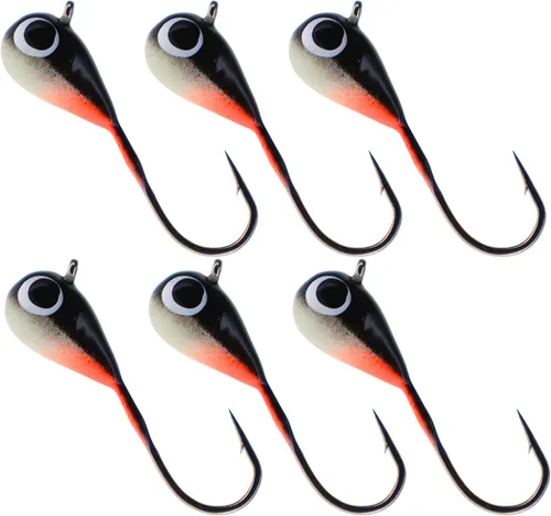Miniatura 20 de Reaction Tackle Plantillas de pesca en hielo de tungsteno - Plantilla súper sensible en forma de lágrima para panfish, crappie, lucioperca, perca