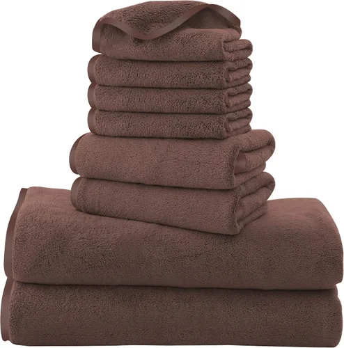 Miniatura 15 de Cosy Family Juego de toallas de microfibra de 8 piezas, 2 toallas de baño, 2 toallas de mano y 4 paños de lavado, toallas ultra suaves y altamente
