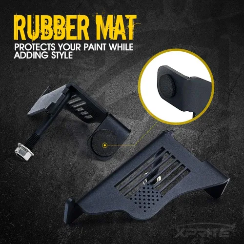 Miniatura 4 de Xprite Estriberas Desmontables para Puerta Compatibles con Jeep Wrangler JK JKU 2007-2018, Pedales de Descanso Montados en Bisagra de Puerta