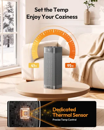 Miniatura 6 de Gaiatop – Calentadores de Espacio para Uso en Interiores, Calentador Eléctrico Portátil con Termostato, Calentador de Habitación de Cerámica PTC