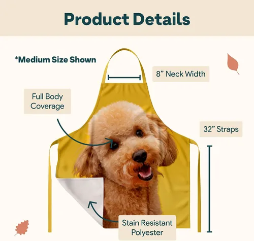 Miniatura 6 de Winslow & Brody Delantales con fotos personalizados, envío al día siguiente, fabricado en Estados Unidos, regalo para seres queridos, delantal