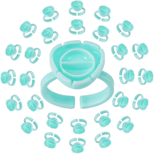 Miniatura 16 de Pretty memory - Anillos de pegamento para extensiones de pestañas, 100 unidades, anillos de pestañas inteligentes, con forma de corazón, soporte