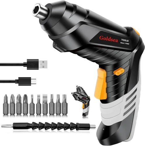 Miniatura 9 de Goldsea Destornillador eléctrico inalámbrico Destornillador pequeño 3.5N.m 4V 1500mAh Batería 10pcs (TY002-L)