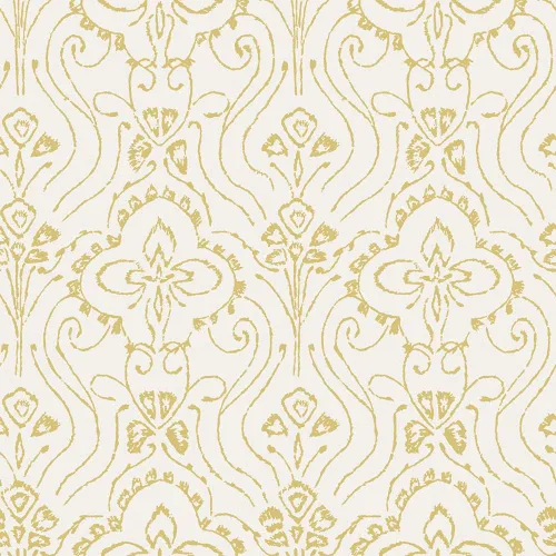 Tempaper Yellow Pacific Wave Damask - Papel tapiz removible para despegar y pegar, 20.5 pulgadas x 16.5 pies, fabricado en los Estados Unidos,