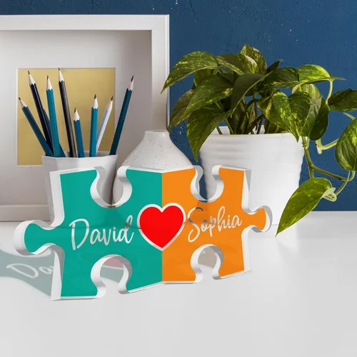Miniatura 8 de Regalos personalizados para parejas, letrero de nombre de rompecabezas para parejas, regalos del día de San Valentín para ella y él, acrílico