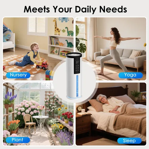Miniatura 8 de Humidifiers for Large Room 550 ft² - GloryAir 8L Cool Mist Humidifier for Bedroom Home Plants Baby, Top Fill, 120H Runtime, 4 Mist Spray Levels