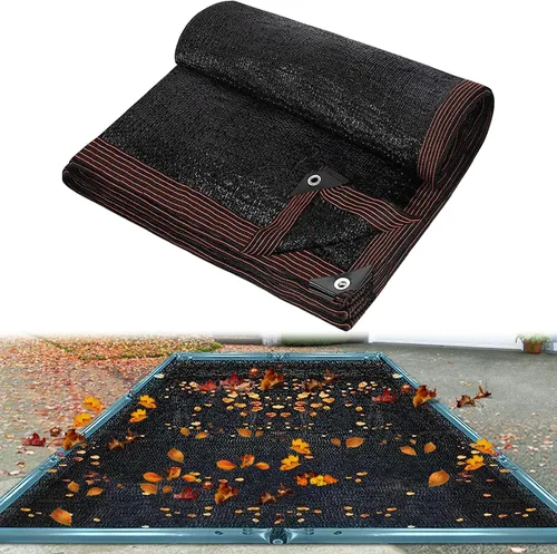 Red de hojas de piscina negra de 36 pies x 18 pies para piscina rectangular enterrada sobre el suelo, pantalla de piscina de malla fina que atrapa