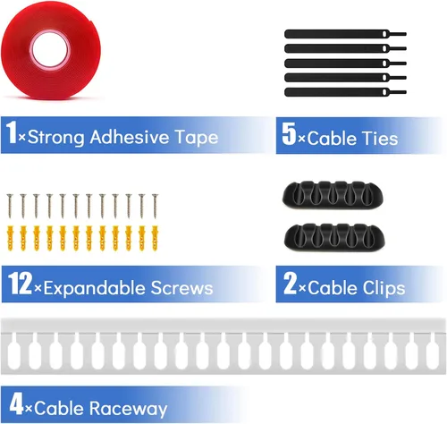 Miniatura 7 de Kit de canaleta de gestión de conductos de cables, 62.8 pulgadas (4 x 15.7) para rack de servidores, gestión de cables para ocultar red HDMI VGA