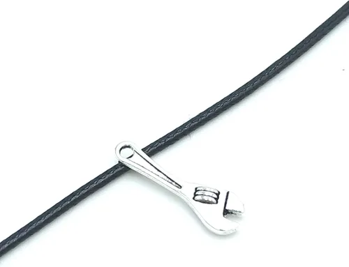 Miniatura 3 de 50 dijes de plata antigua para hacer joyas, manualidades, accesorios de joyería, llavero, pulsera, collar, colgantes, 0.984 x 0.315 in