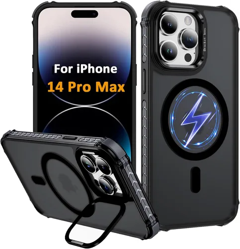 Miniatura 20 de i Phone 13 - Funda para iPhone 14, compatible con carga inalámbrica MagSafe, resistente, a prueba de golpes, soporte ajustable, color rojo mate