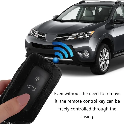 Miniatura 4 de Turcee Funda universal para llavero de automóvil, funda universal para llavero y mosquetón, soporte de cuero para llavero inteligente para automóvil