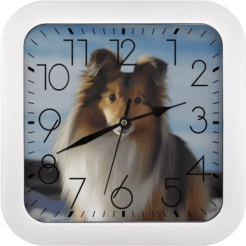 Miniatura 11 de 10" Square Modern Wall Clock,American Flag Skull Print Kitchen Clocks Wall Battery Operated,Silent Non Ticking Unique Funny Cute Wall Clock for