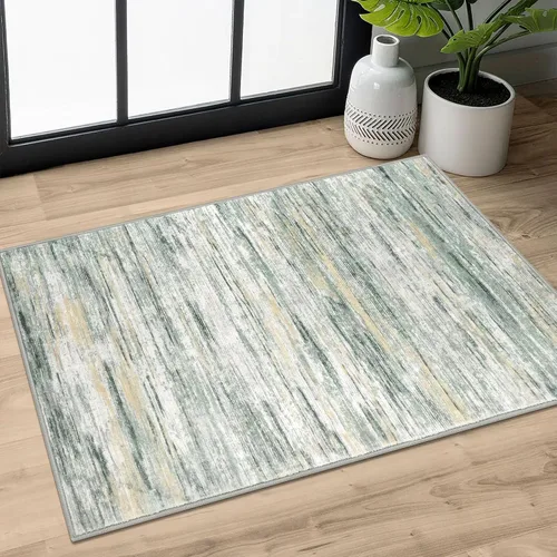 Miniatura 84 de SIILOOM 2 x 3 Alfombra moderna y abstracta para entrada, alfombra neutra azul marino gris multicolor súper suave de área pequeña, alfombras lavables