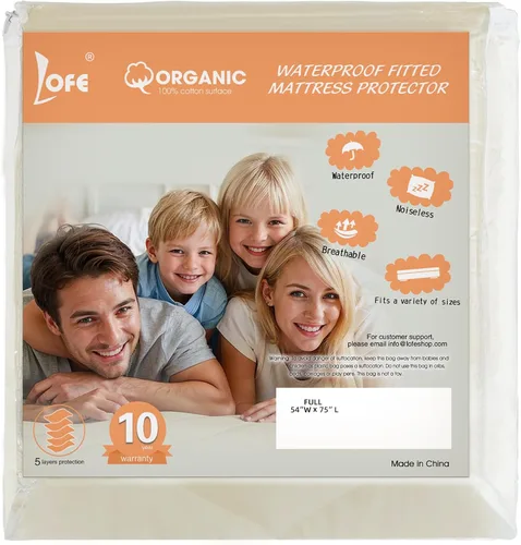 Miniatura 12 de Protector de colchón 100% impermeable superior y lateral, protectores de colchón orgánicos transpirables, protectores de colchón individuales