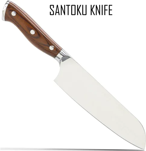 Miniatura 5 de Santoku Cuchillo de acero inoxidable profesional grabado personalizado cocina cuchillo de chef 7 pulgadas personalizado
