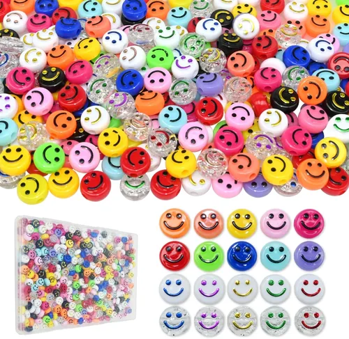 Miniatura 12 de Amaney - 500 cuentas redondas de acrílico blanco de 0.236 x 0.157 pulgadas (0.276 x 0.157 in), cuentas redondas de plástico sueltas para hacer