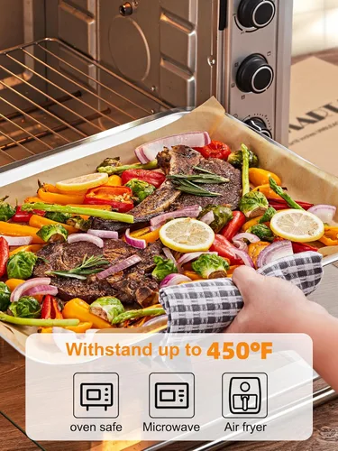 Miniatura 3 de SMARTAKE 200 hojas de papel pergamino para hornear, 13 x 18 pulgadas, antiadherentes precortadas para hornear, para hornear, asar a la parrilla, pan