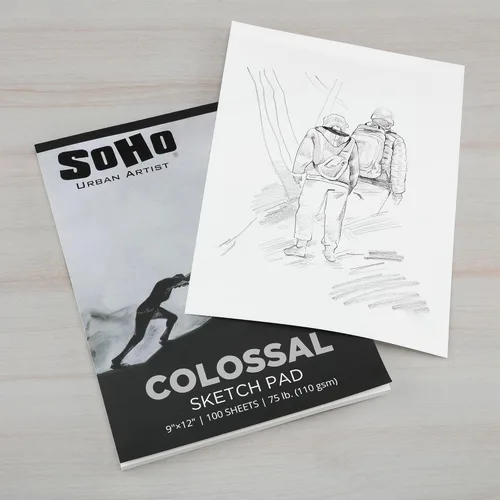 Miniatura 4 de SoHo Urban Artist Colossal - Bloc de bocetos de 11 x 14 pulgadas, encuadernado con cinta para artistas, medios secos, grafito, estudiantes y más.
