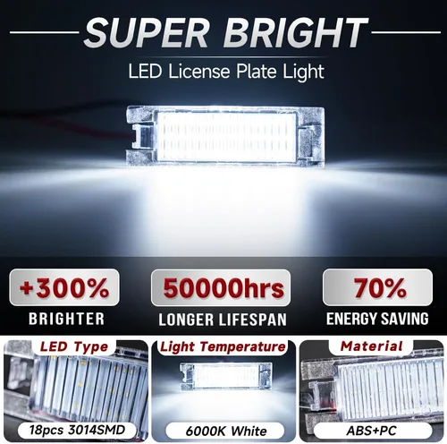 Miniatura 2 de nsautolighting Ensambles de luz LED para placa de matrícula para Jeep Renegade 2015 2016 2017 2018 2019 2020 2021, lámpara de etiqueta trasera