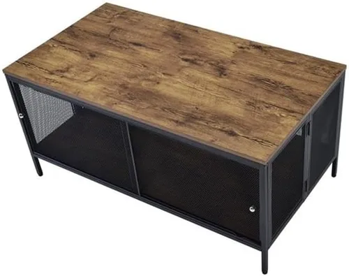 Miniatura 5 de Acme Winam - Mesa de centro rectangular de madera en roble antiguo y negro