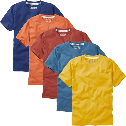 Miniatura 2 de Charles Wilson Paquete de 5 camisetas de peso medio con cuello redondo para hombre