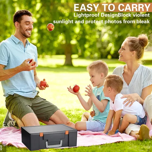 Miniatura 6 de Caja de almacenamiento de fotos de 4 x 6 pulgadas, 18 cajas grandes adicionales para fotos, organizador de fotos grande, caja de fotos libre de Negro