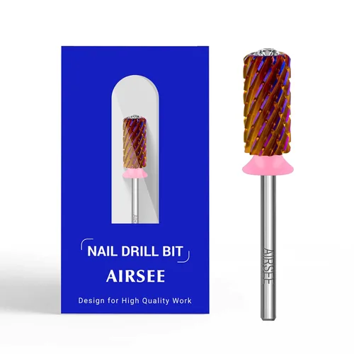Miniatura 18 de AIRSEE Punta de broca de carburo de tungsteno para uñas acrílicas, cabeza de lima eléctrica Efile para manicura, pulido, arte, remoción de gel, 3/32