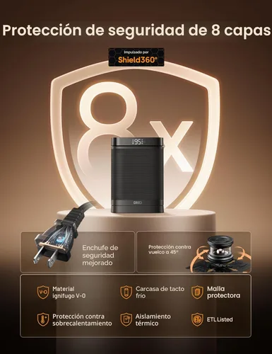 Miniatura 3 de DREO Calentador de espacio, calentadores eléctricos portátiles de 1500 W para uso en interiores, calentador de cerámica PTC para oficina con control