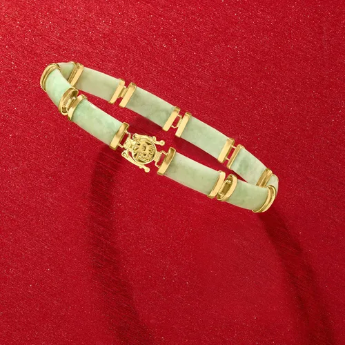 Miniatura 4 de Ross-Simons JadeGood Fortune Bracelet in 18kt Gold Over Sterling