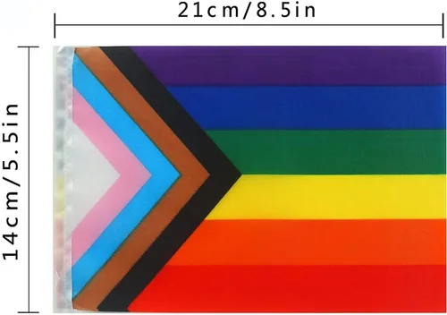 Miniatura 2 de ZXvZYT Progress Rainbow Pride - Banderas de banderín pequeño de arcoíris gay LGBT para decoración de fiesta de orgullo (50 pies, 38 banderas)